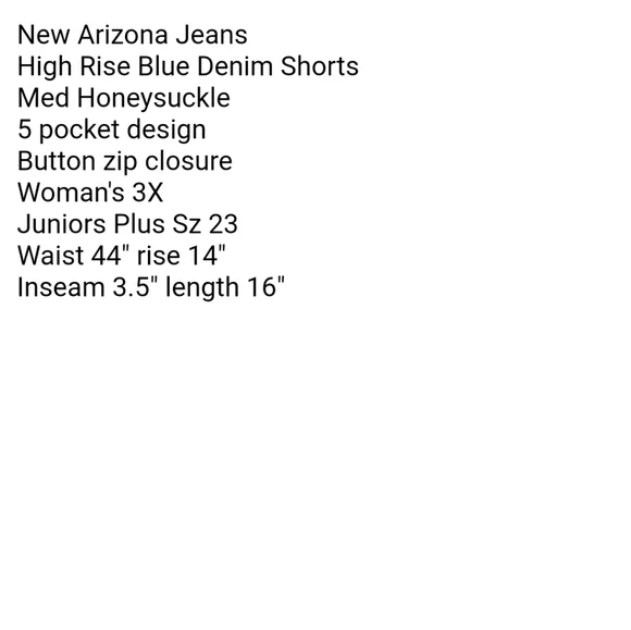 Arizona Jeans High Rise Blue Denim Shorts Med Honeysuckle Woman Plus 3X 44/3.5" - Picture 8 of 8